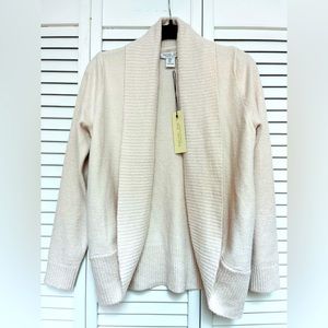 NWT Rachel Zoe Super Soft Shawl Collar Open Front Cardigan in white size S